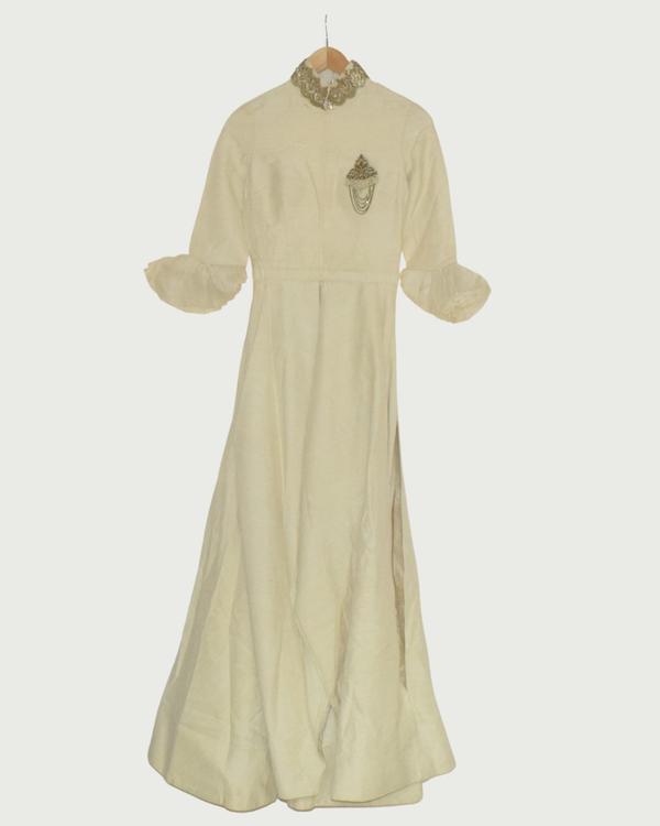 Shantanu & Nikhil Ivory Embellished Gown, Gently Used