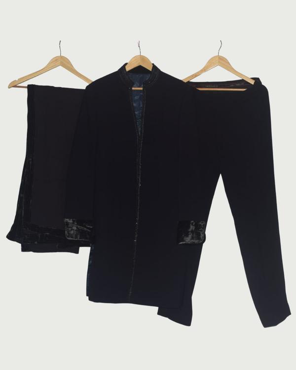 Tarun Tahiliani Midnight Blue Sherwani Set, Like New