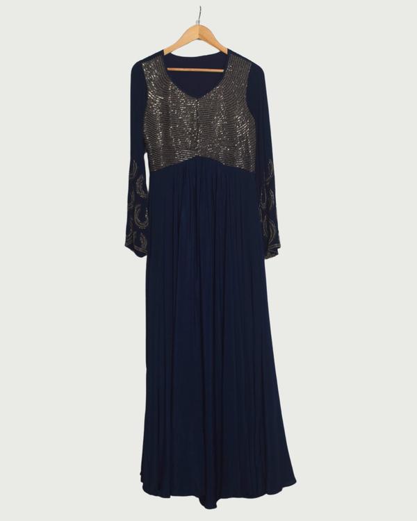 Colours & Curves Navy Blue One-Piece Gown, Gently Used