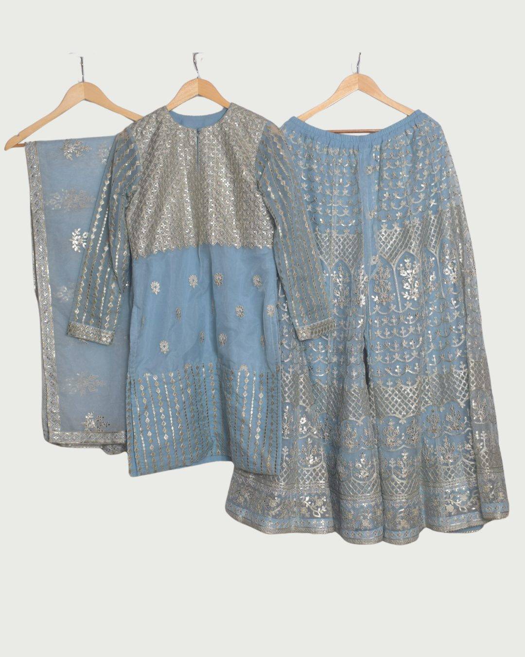 Colours & Curves Sky Blue Gotta Work Sharara Set, Unused