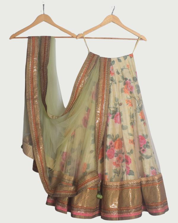 Floral Lehenga & Dupatta, Like New