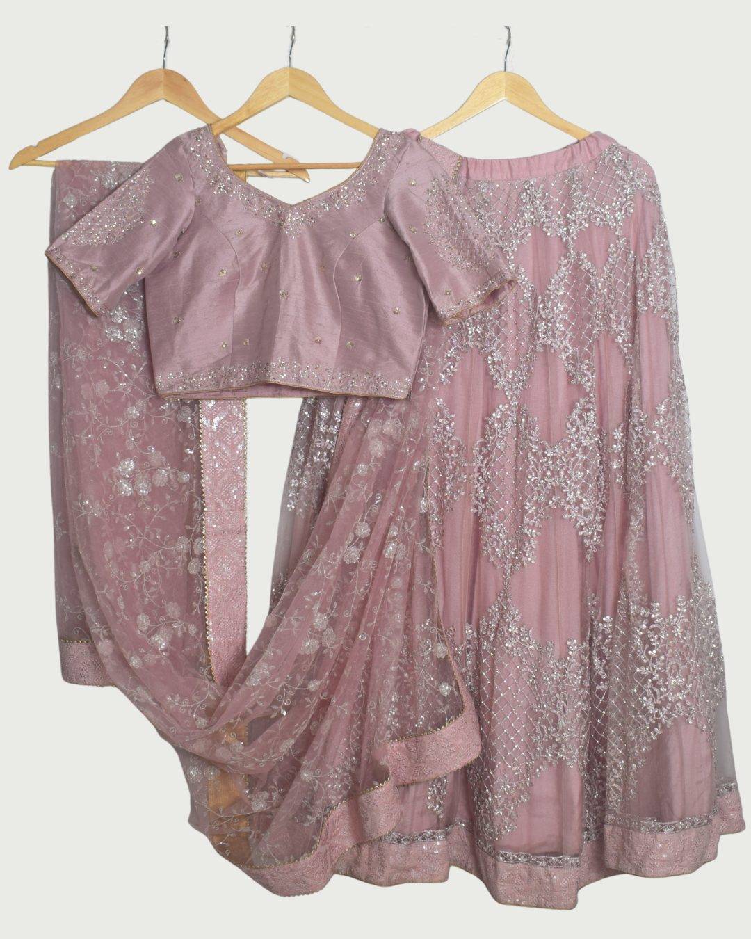 Colours & Curves Nude Pink Lehenga Set, Gently Used